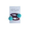 n Haar Clip Pom Pom Paars Mint